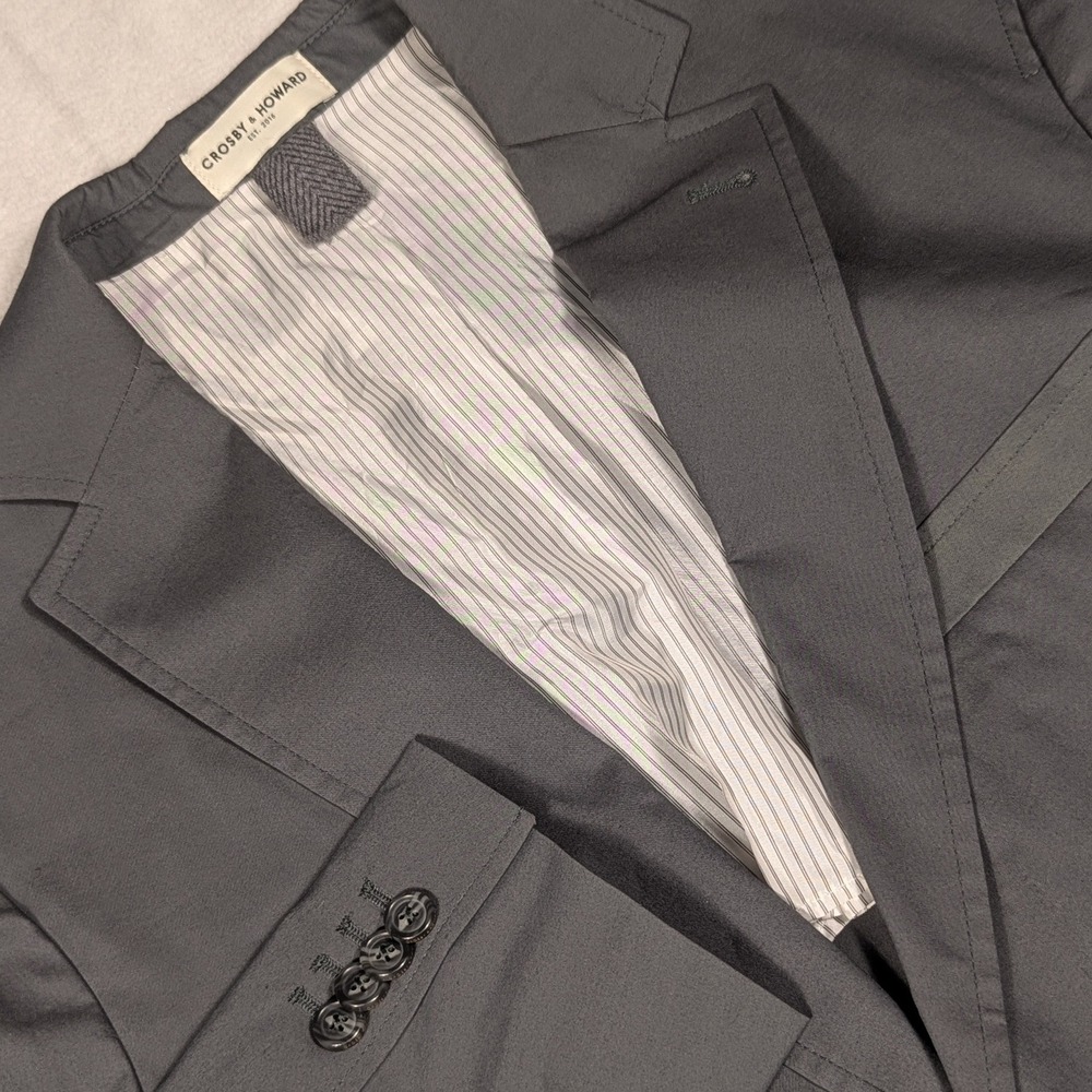 Crosby & Howard Reda Italian Fabric Blazer Mens XL Gray Sport Coat‎ 2 Button